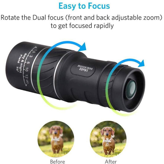 16x52 Monocular Dual Focus Optics Zoom Telescope Otarealm