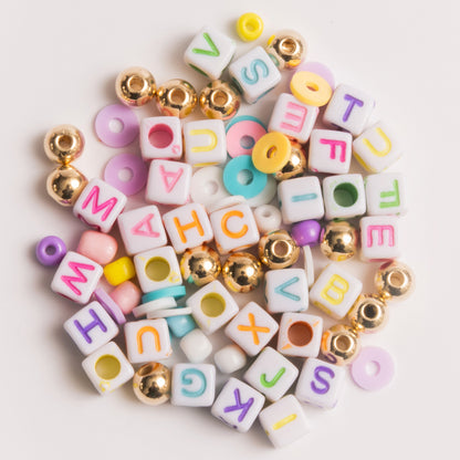Multicolor Easter Heishi and Block Letter DIY Beaded Jewelry Jar