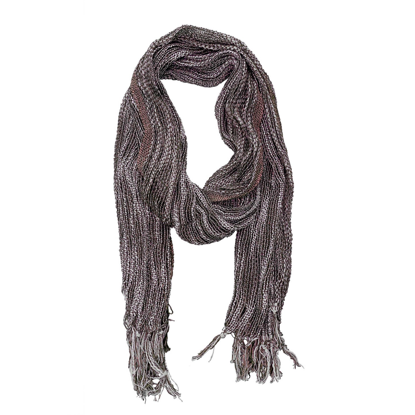 Grey with Mauve Woven Scarf