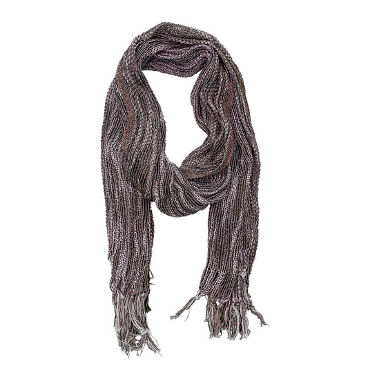 Grey with Mauve Woven Scarf