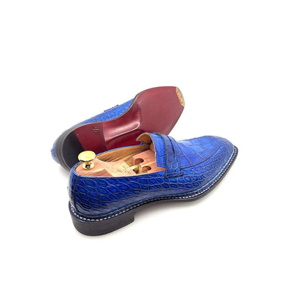 Maurice Carolina Custom Made Alligator Loafer - Cobalt Blue Otarealm