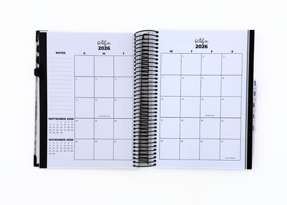 2026-2027 Black Leather Look Daily Planner
