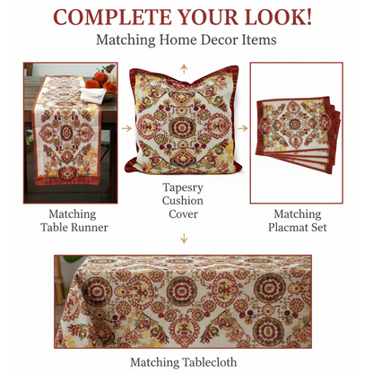Tache Elegant Burgundy Ornate Paisley Woven Tapestry Throw Pillow Cover (18194)