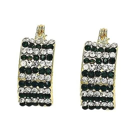 18k Gold-filled Emerald Crystal Pavé High-polish Cubic Zirconia Earrings Otarealm
