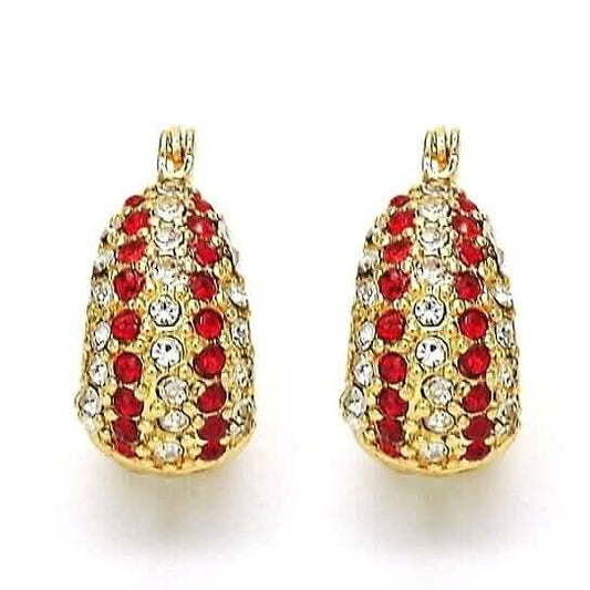 18k Gold Filled High Polish Finish 5 Line Crystal Earring Otarealm