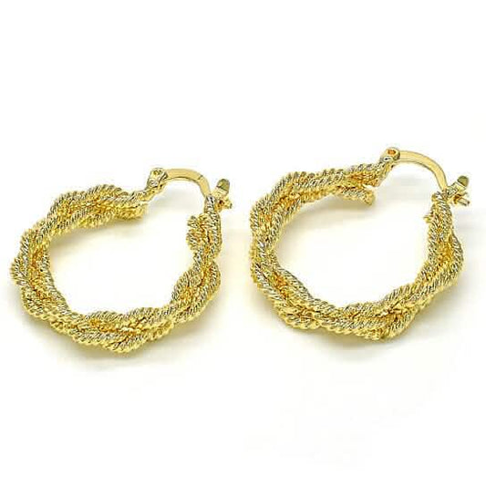 18k Gold Filled High Polish Finsh Medium Hoop Otarealm