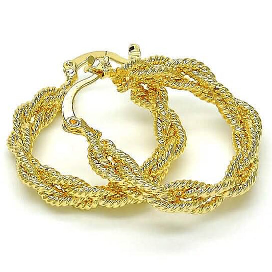 18k Gold Filled High Polish Finsh Medium Hoop Otarealm