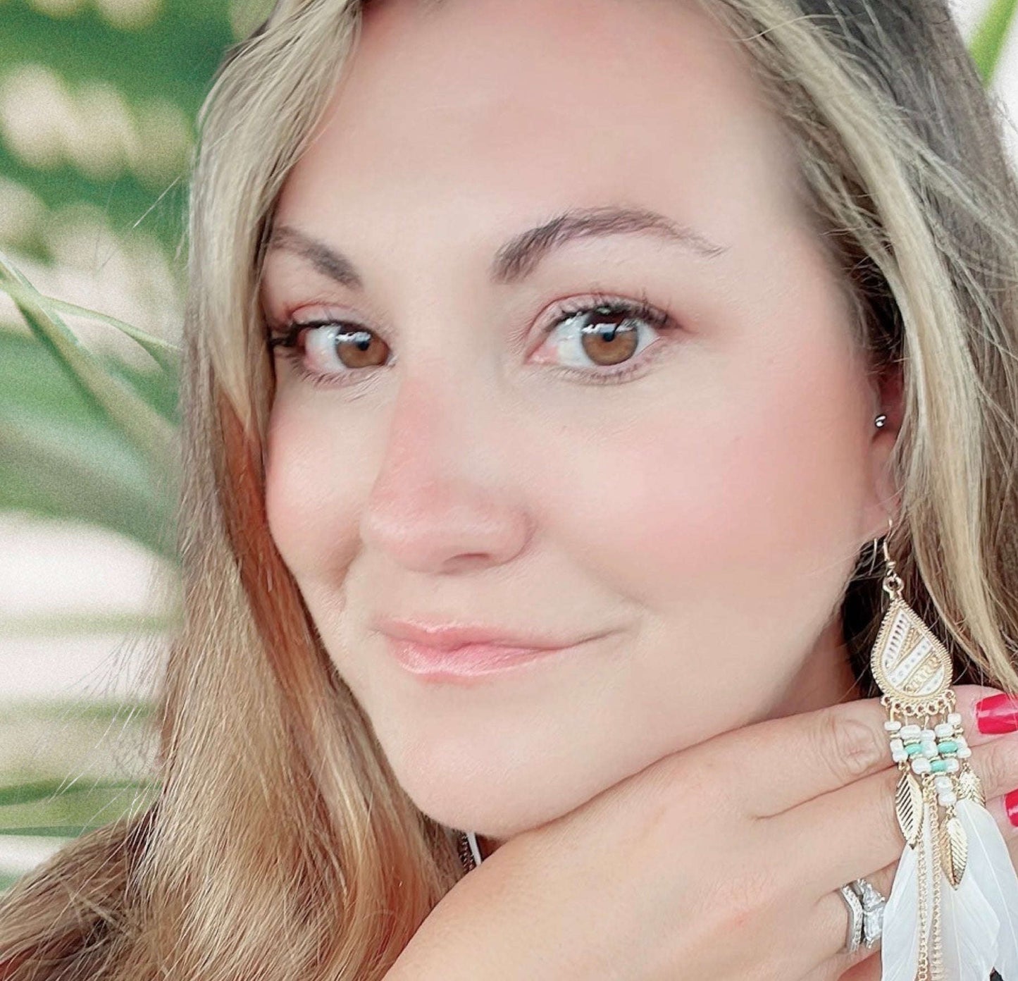 Beautiful White Boho Feather Earrings Otarealm