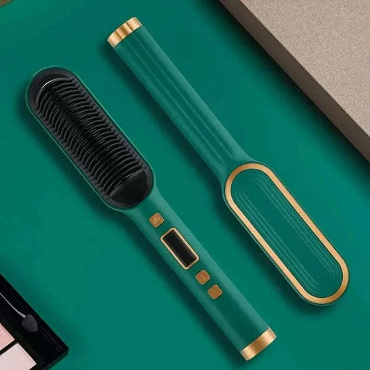 2-in-1 Electric Hair Straightener Brush Curling Comb Otarealm