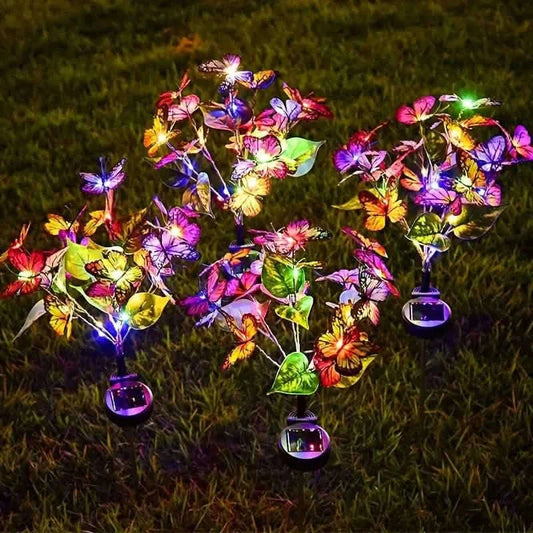 2-Pack: Solar-Powered Butterfly Flower Lamp Otarealm