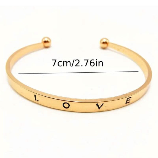 2-Piece Set: Digital Alloy with Quartz Watch and Love Bracelet