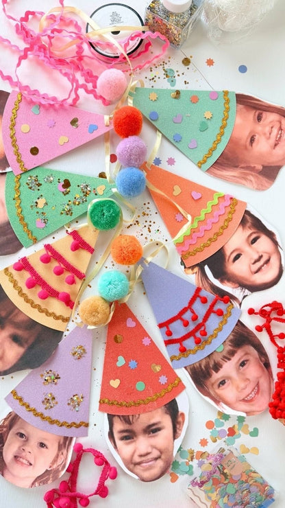 Pom Pom Party Hats Reusable Party Garland