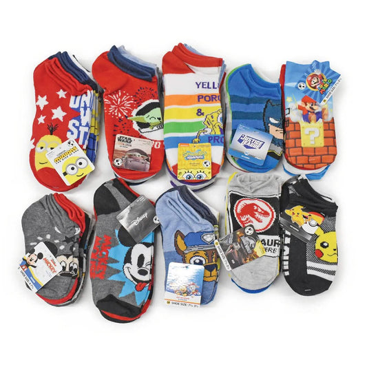 20-Pair: Licensed Assorted Kids' No-Show Socks Otarealm