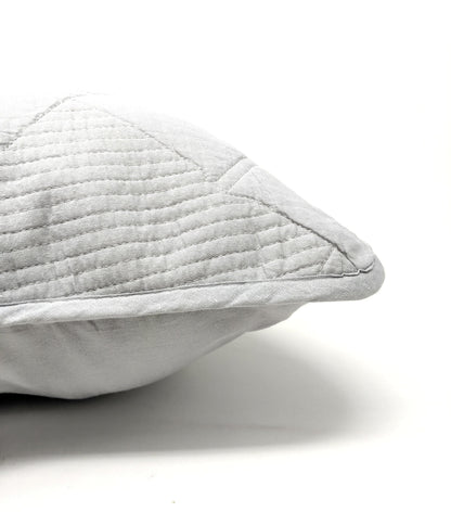 Tache Cotton Light Grey Silver Soothing Pastel Diamond Pillow Sham (JHW-862)