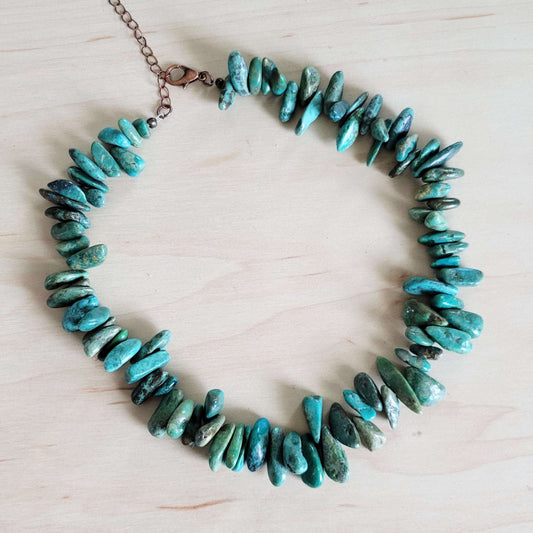 Chunky Genuine Natural Turquoise Beaded Collar Necklace 245b Otarealm