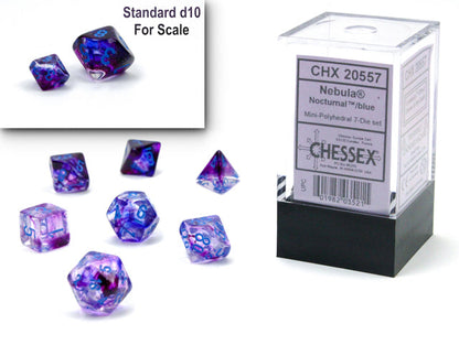 Nebula® Mini-Polyhedral Nocturnal™/blue Luminary™ 7-Die Set (Mini Poly Release 1)