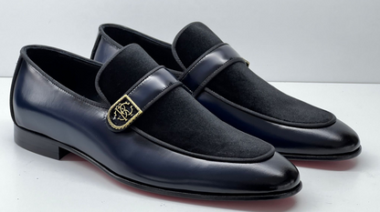 C Collection Leather Loafer - Navy