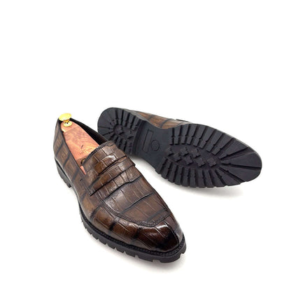 Maurice Carolina Custom Made Alligator Loafer - Brown Otarealm