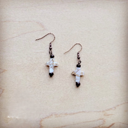 **Mother-of-Pearl Cross Earrings 224c