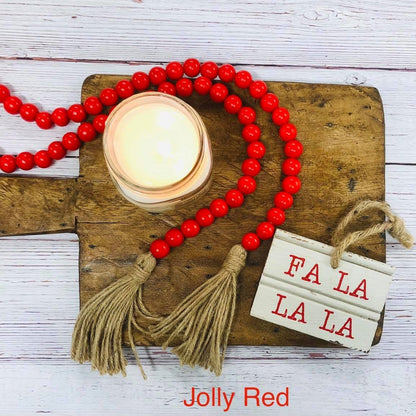 Wooden Bead Garland with Tassle