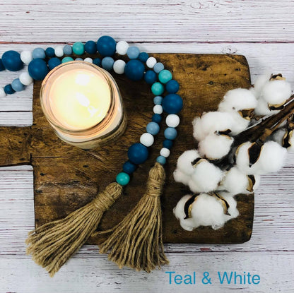 Wooden Bead Garland with Tassle