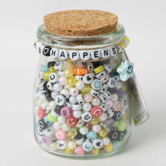 $#IT Happens Numbers Symbols and Letters DIY Bead Jar