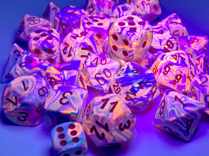 Festive Polyhedral Pop Art w/red Limited Edition (7-Dice Set / 16mm Block / 12mm Block)