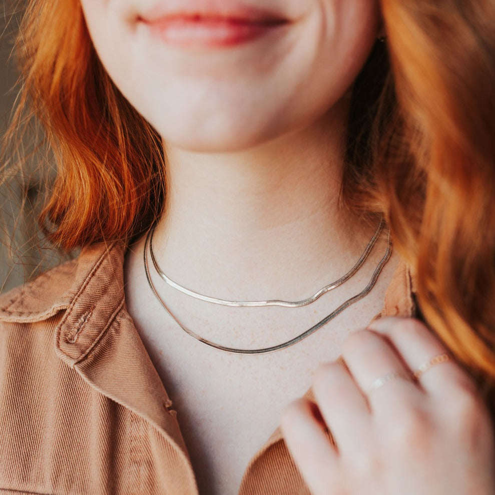 Jade Herringbone Necklace Otarealm