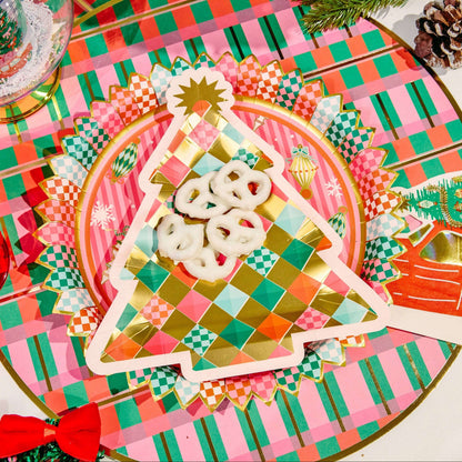 Gold Christmas Tree Dessert Plates (10 count) Otarealm