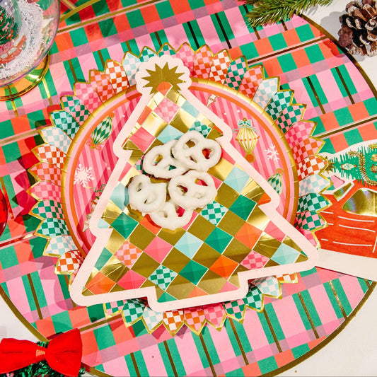 Gold Christmas Tree Dessert Plates (10 count) Otarealm