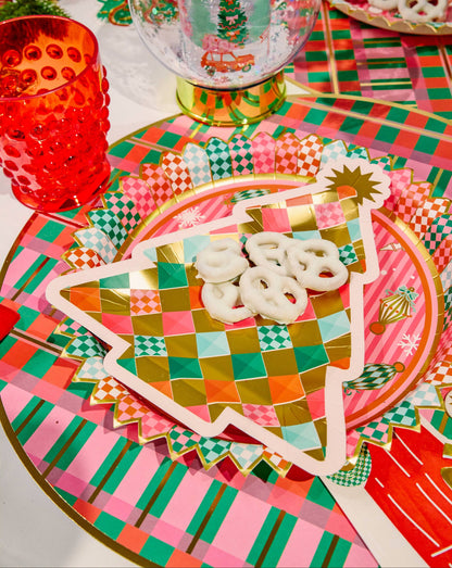 Gold Christmas Tree Dessert Plates (10 count)