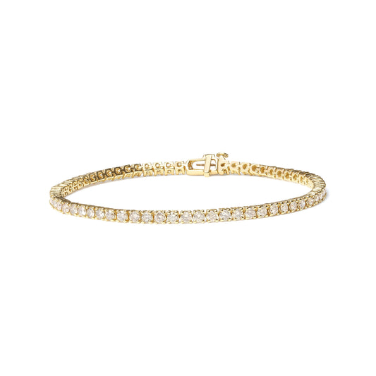 14K Yellow Gold 6.0 Cttw Classic 4 Prong Set Round Brilliant Cut Diamond Tennis Bracelet (K-L Color, VS2-SI1 Clarity) - 7.25" Otarealm
