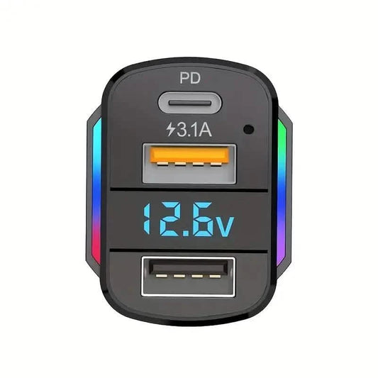 3-in-1 65W 3-port USB PD Fast Car Charger Otarealm