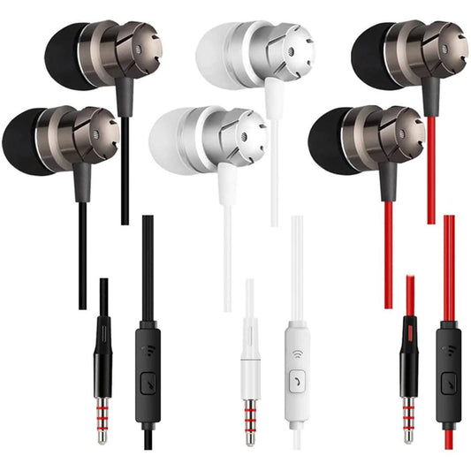 3-Pack: Noise Isolating Tangle Free In-Ear Headphones with Microphone Otarealm