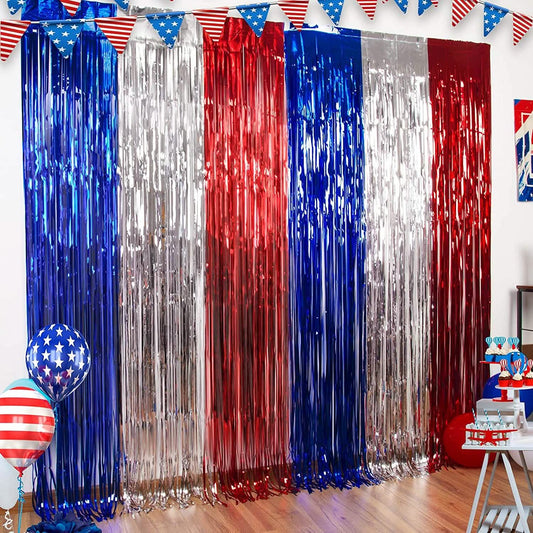3-Pack: Tinsel Foil Fringe Curtains Otarealm