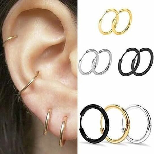 3-Pairs: Endless Hoop Earrings Otarealm