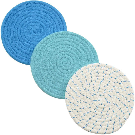 3-Piece Set: 100% Pure Cotton Thread Weave Hot Pot Holders Otarealm