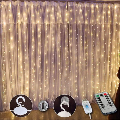 300 LED Curtain Fairy Lights