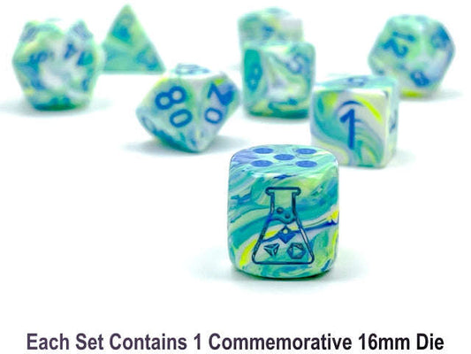 Festive® Polyhedral Garden/blue 7-Die Set | Out of Production Dice Set Rare Otarealm