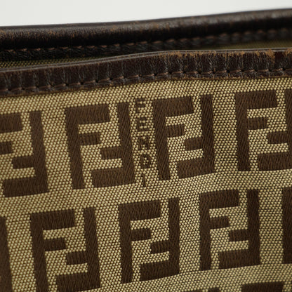Fendi FF Zucchino Patter Beige Shoulder Bag  #3579