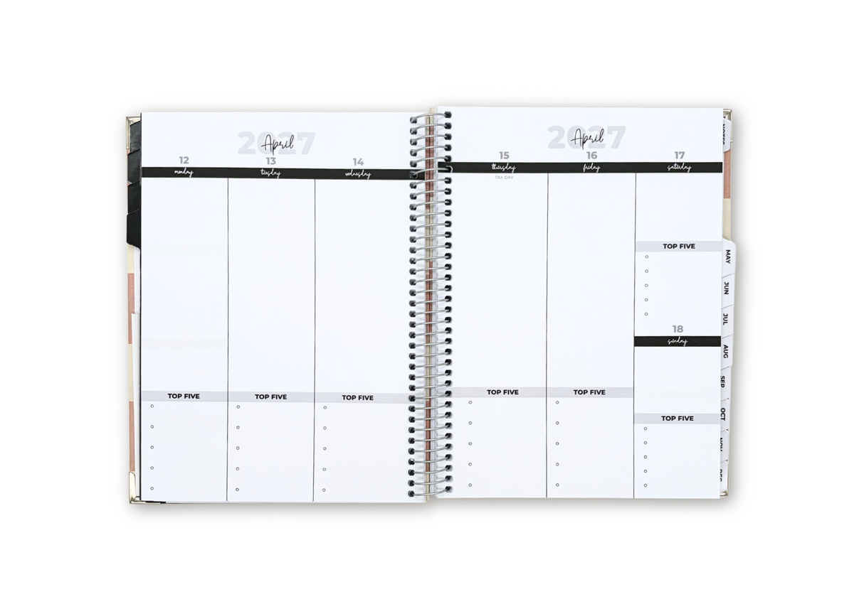 2027 Checkered Weekly Planner Premium Bundle