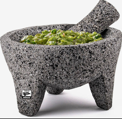 Molcajete Original 100% Lava Volcanic Stone Mortar and Pestle