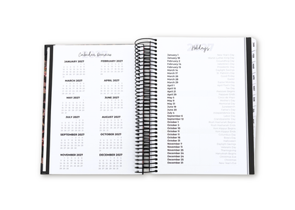 2027 Black Leather Look Daily Planner Basic Bundle