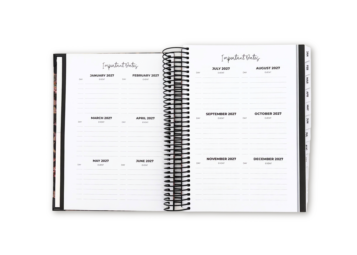 2027 Velvet Floral Daily Planner