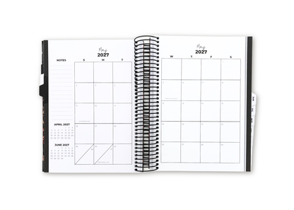 2027 Black Leather Look Daily Planner Basic Bundle