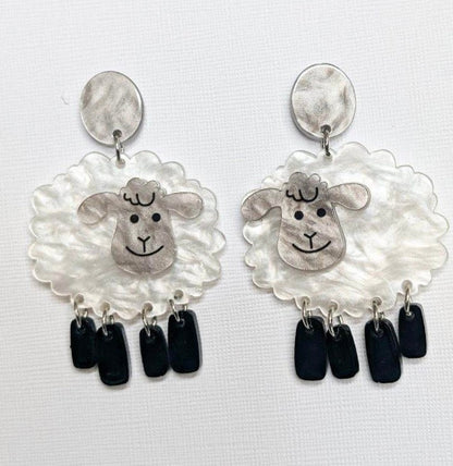 Adorable Acrylic Sheep Earrings