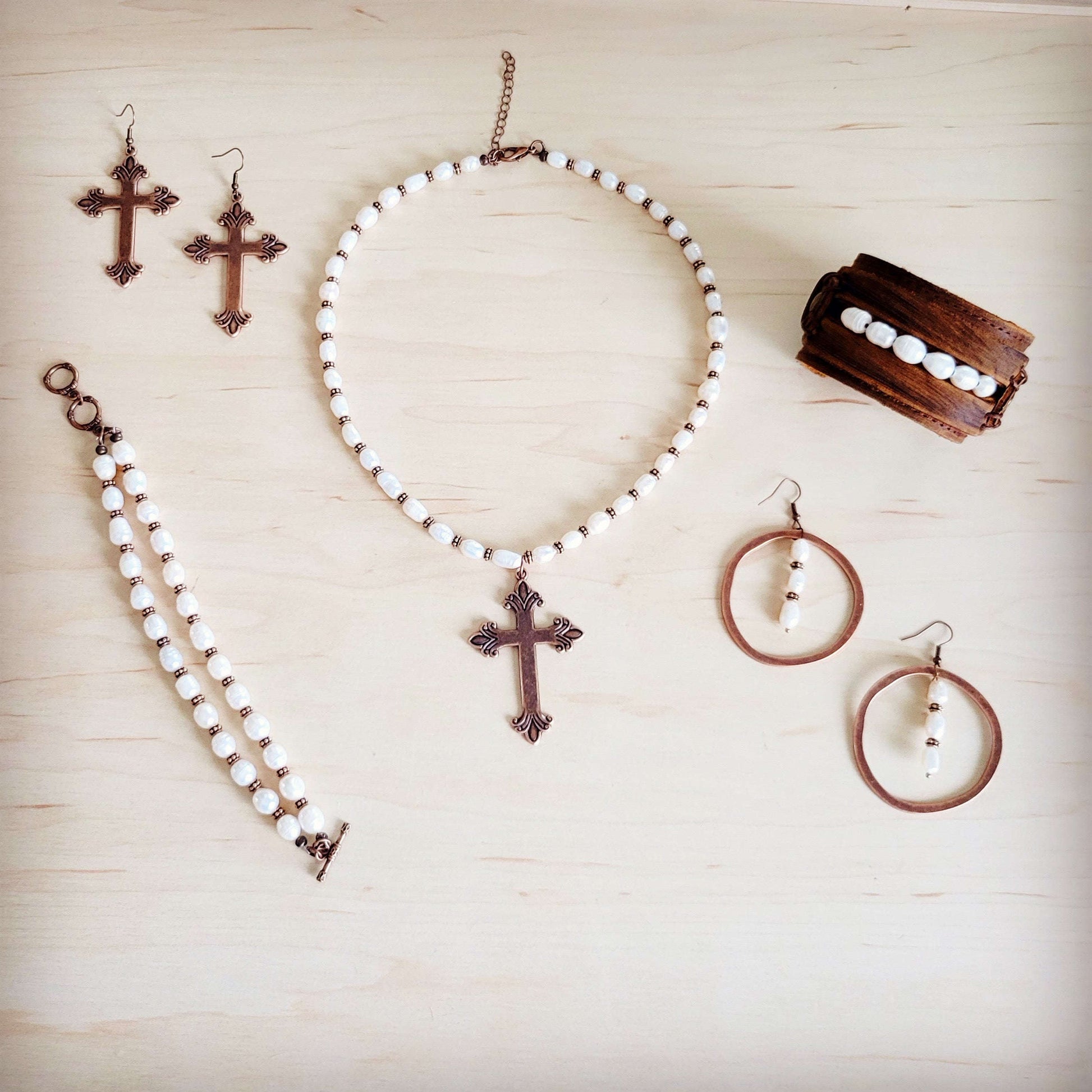 Burnished Copper Cross Earrings 200br Otarealm