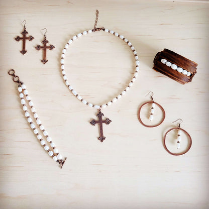 Burnished Copper Cross Earrings 200br Otarealm