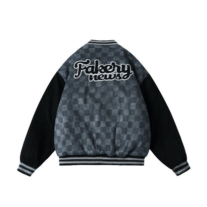 Checkered Winter Bomber Jacket