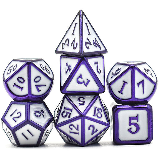Dark Blue/Purple Electrophoresis Powder with White Dice Metal Set